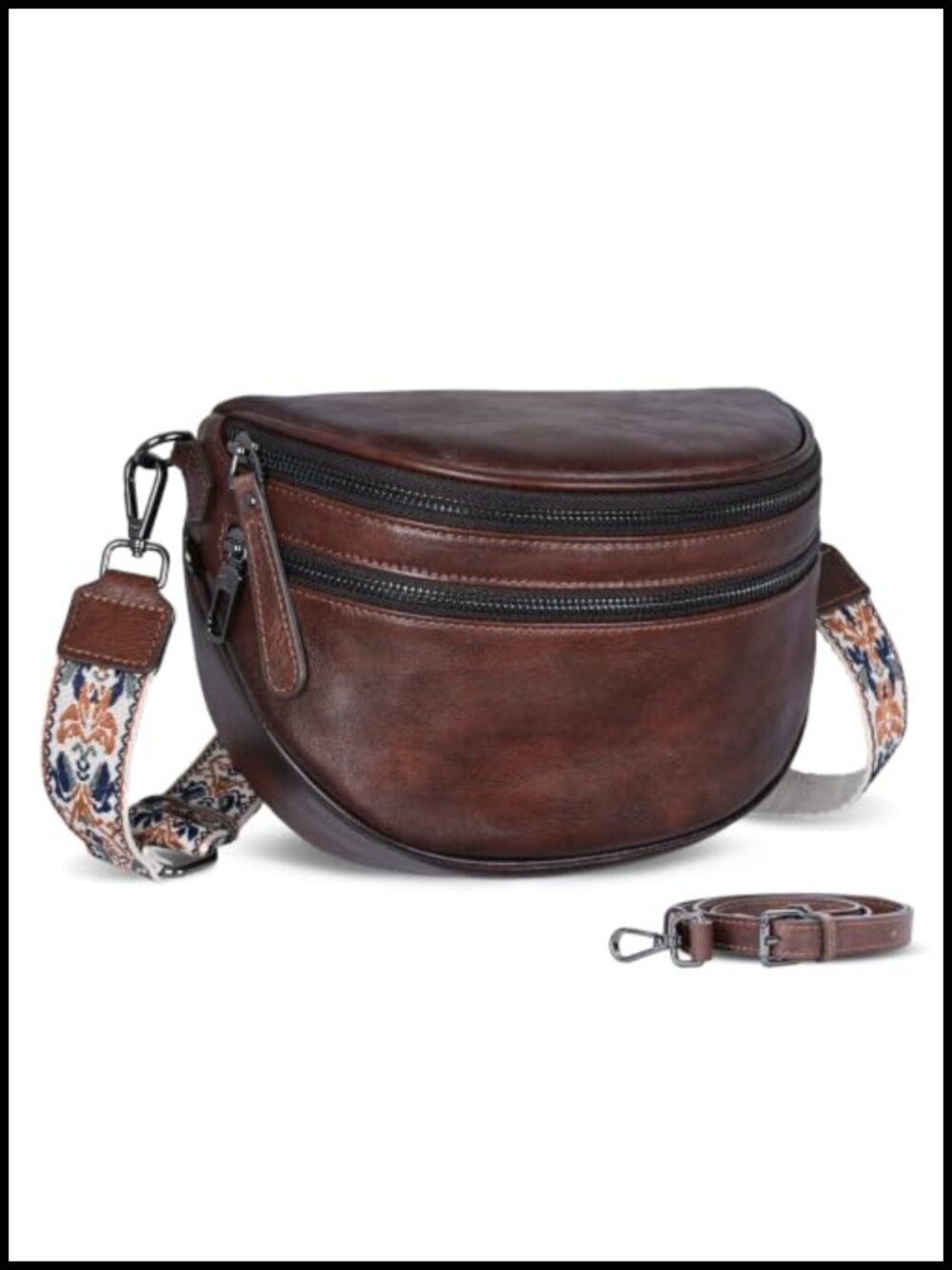 Leather Crossbody Bag RFID Anti-Theft Adjustable Strap